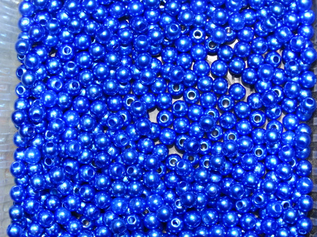 Simply 'Cobalt Blue'  4mm Acrylic Pearl Beads