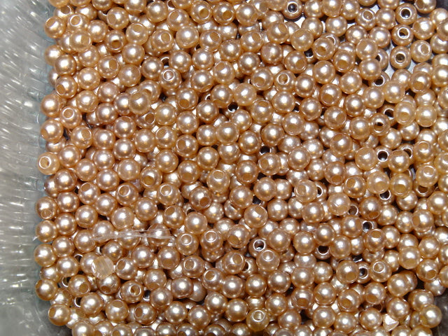 Simply 'Light Gold' 4mm Acrylic Pearl Beads