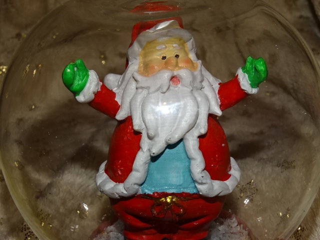 Handmade Diorama of 'Happy Santa Claus' in Glass Dome/Jar