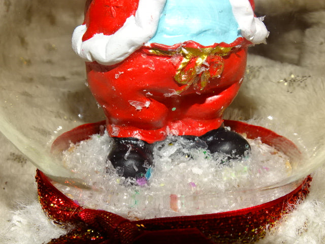 Handmade Diorama of Santa Claus Ringing a Bell in a Glass Dome