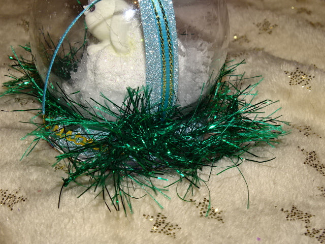 Handmade Mini 'Snow Bunny' Diorama in Mini Plastic Globe/Dome