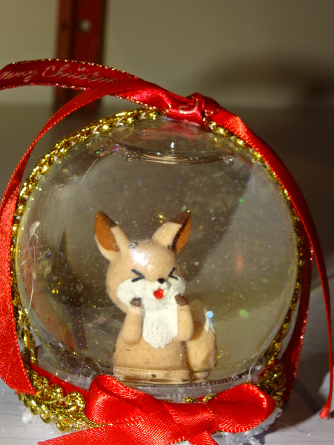 Handmade Cheeky Festive Fox Snow Globe
