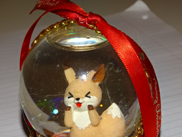 Handmade Cheeky Festive Fox Snow Globe