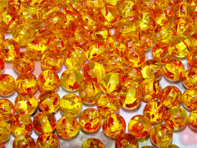 'Imitation Amber'  Shiny Resin Beads 8mm