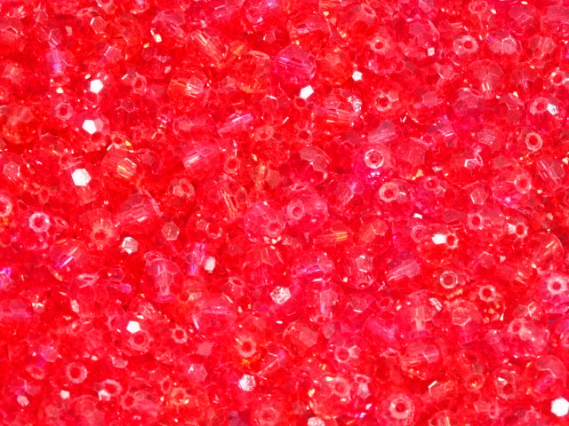'Watermelon Sparkle'  6mm Faceted Glass Beads
