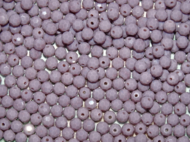Faceted  'Misty Rose'  Matt Glass  6 x 5.5mm Beads