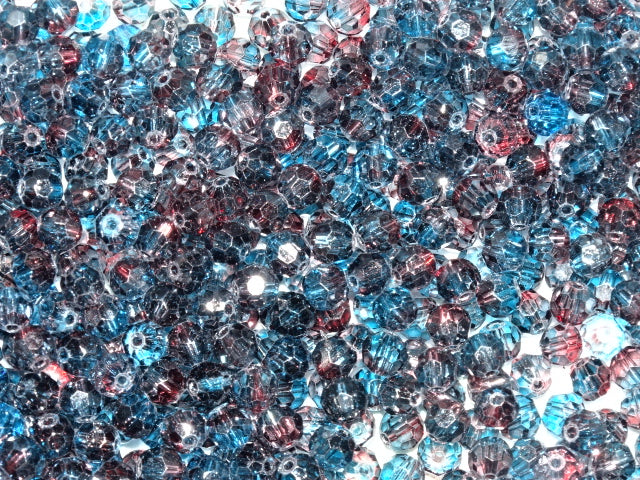'Midnight Illusion'  2 Toned Faceted Glass Beads  6mm