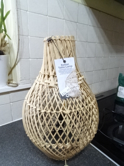 Natural Rattan Table Lamp  ( Bulb Included )  Natural