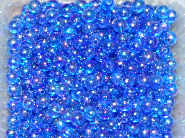 'Aurora Ocean'  Ab Rainbow Plated Acrylic Beads  6mm