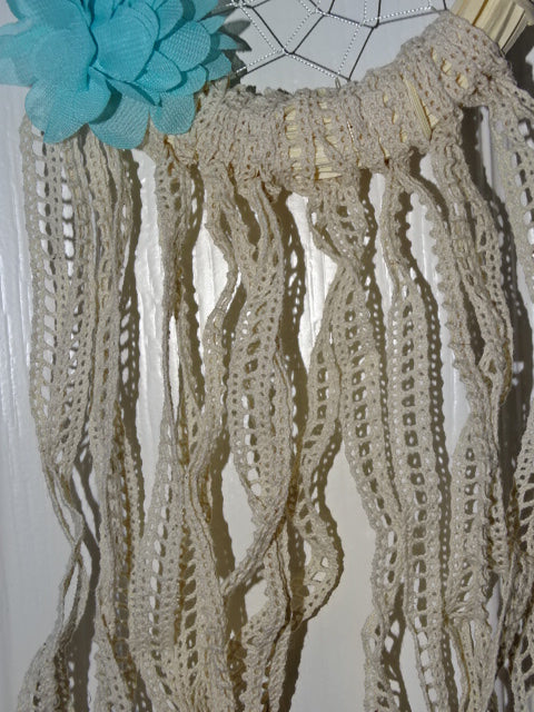 ' Delicate Bloom' Handmade Natural Straw dream Catcher