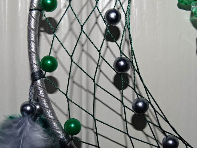 'Moonlit Forest'  Beautiful Imitation Pearl and Feather, Moon Design Dream Catcher