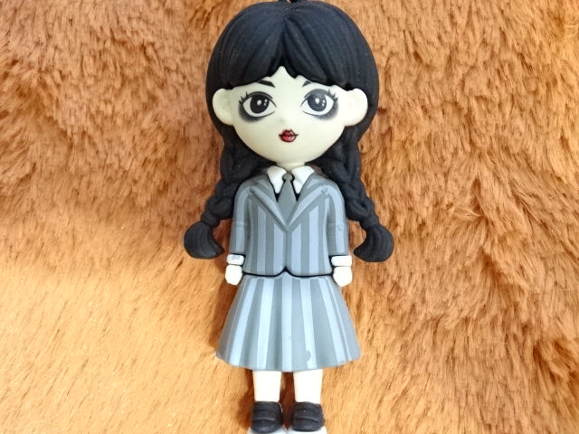 Large Cute Wednesday Addams Keyrings / Bag Charms