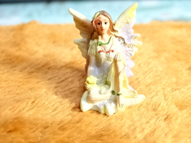 Set of 7 Resin Garden Fairies Plus Resin Rock Display