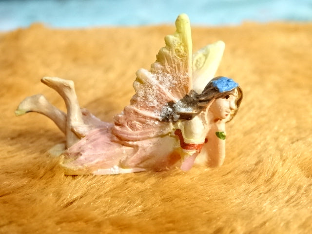 Set of 7 Resin Garden Fairies Plus Resin Rock Display