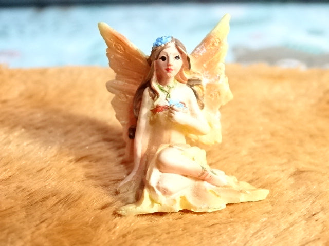 Set of 7 Resin Garden Fairies Plus Resin Rock Display