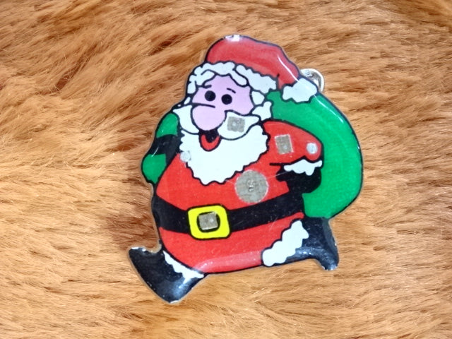 Cute Flashing LED Santa Brooches