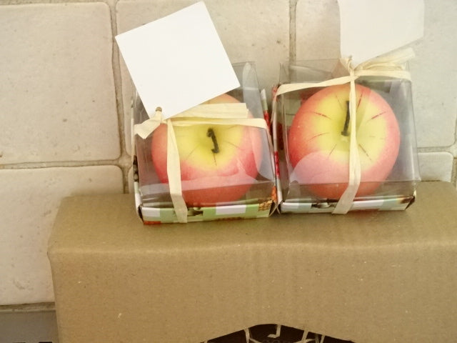 Cute Unscented Novelty Apple Candles in Gift Box
