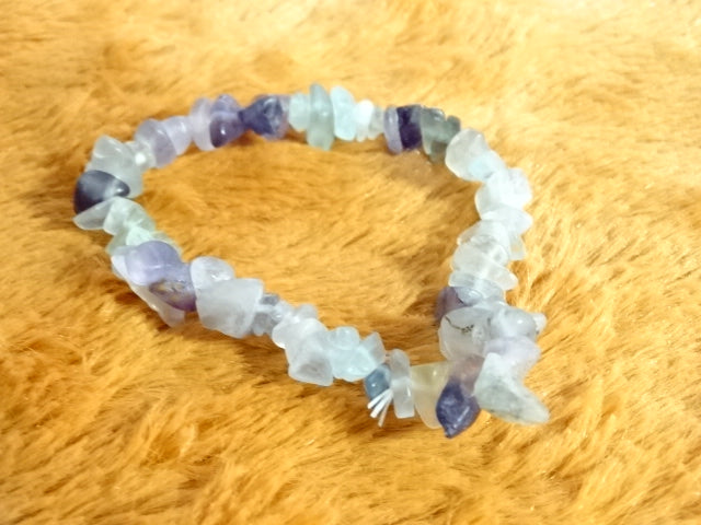 Genuine Natural Gemstone Chip Elastic Bracelets