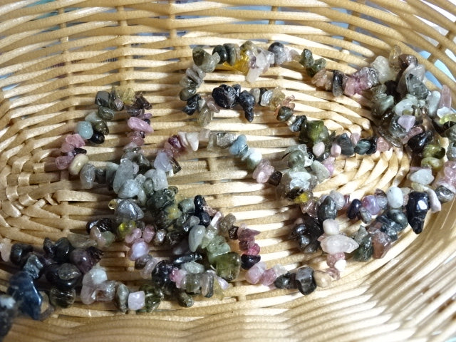 Genuine Natural Gemstone Chip Elastic Bracelets