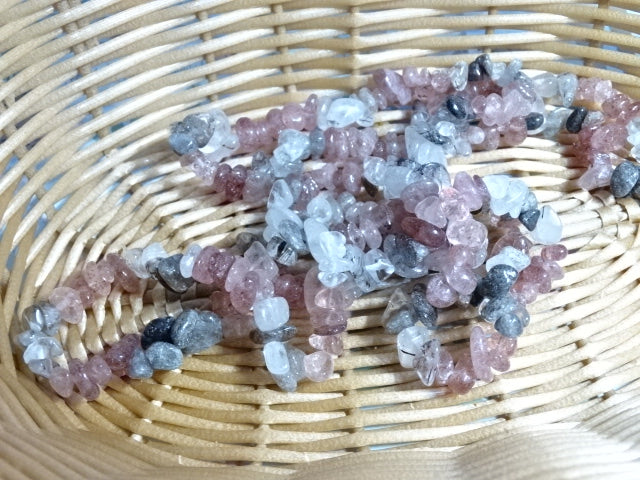 Genuine Natural Gemstone Chip Elastic Bracelets