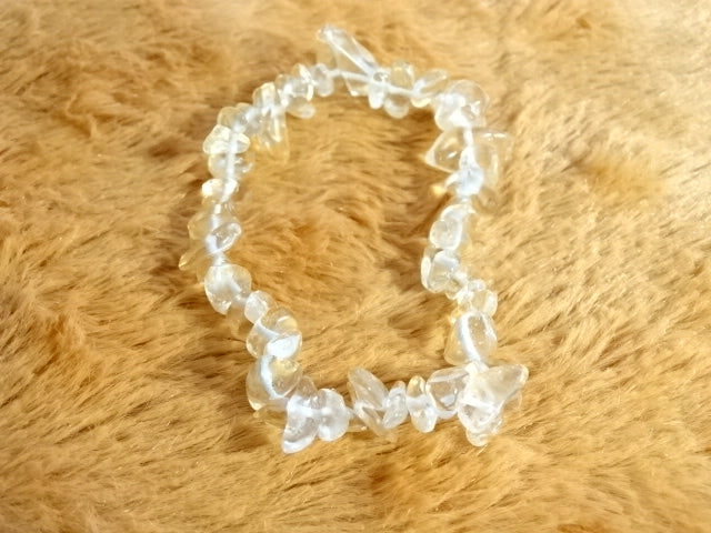 Genuine Natural Gemstone Chip Elastic Bracelets