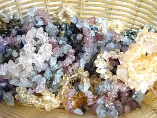 Genuine Natural Gemstone Chip Elastic Bracelets