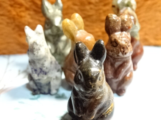 Various Semi Precious Lucky Bunnies