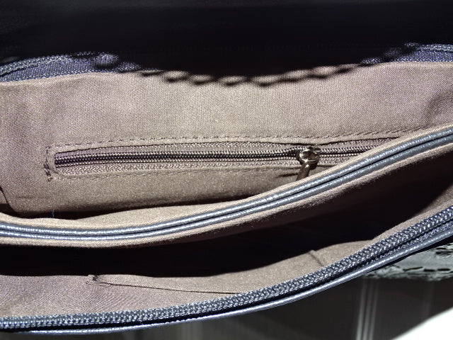 Faux Leather Embossed Pattern Envelope Style Shoulder Bag / Purse