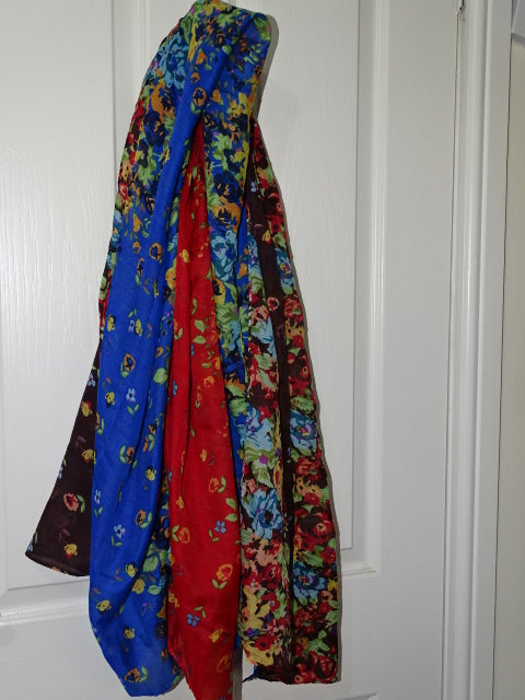 Spring / Summer Weight Soft Woven Polyester Cotton Scarves / Shawl