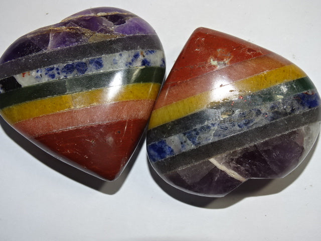 Multi Coloured Layers Gemstone Heart