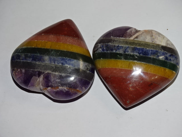 Multi Coloured Layers Gemstone Heart