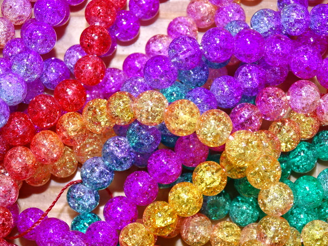 'Unicorn'  8mm Crackle Glass Beads
