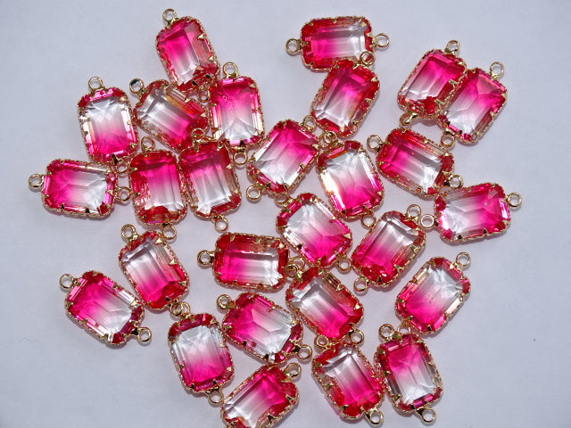 Imitation glass connector - clear/pink