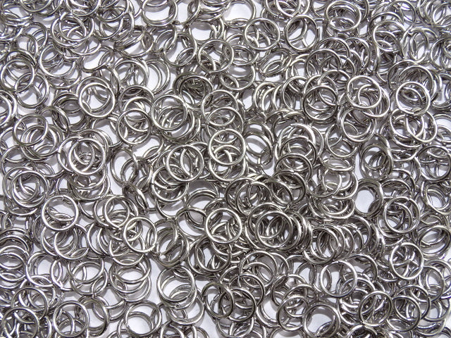 Stainless steel jump rings 8mm - silver - 100pk