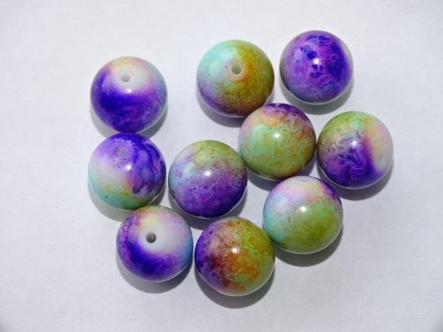 12mm 'Indigo Honey'  Glass bead