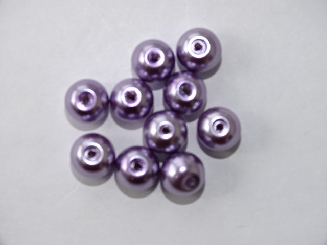 'Violet Pastel'  Glass Pearls 6mm
