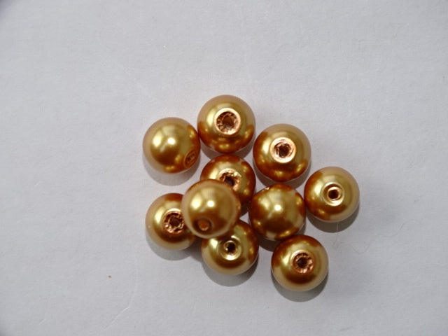 'Golden Cashmere'  8mm Glass Pearls