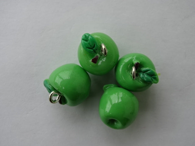 Resin Green Apple Charms