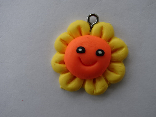 Cute Happy Flower Polyclay Pendant