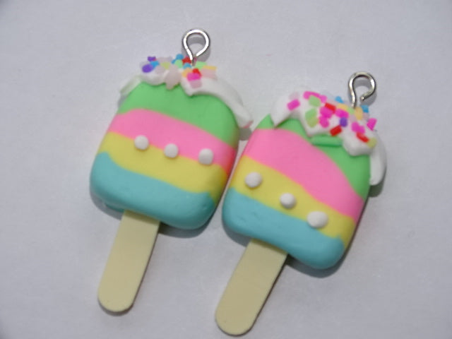 Polymer Clay Ice Lolly with Frosting Pendant 'Bubbly-yum'