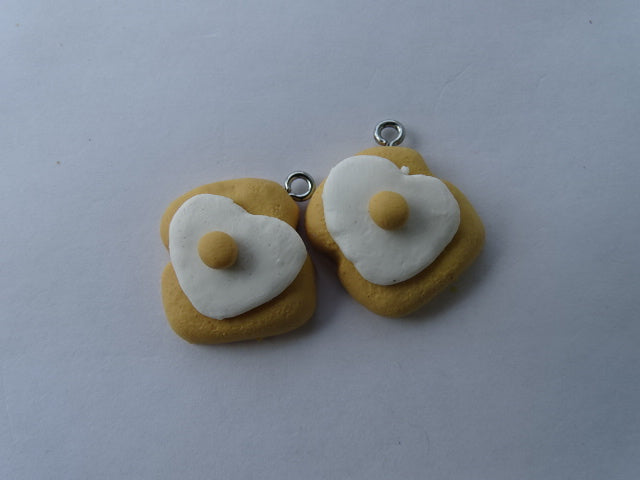 Egg on Toast Polymer Clay Charm