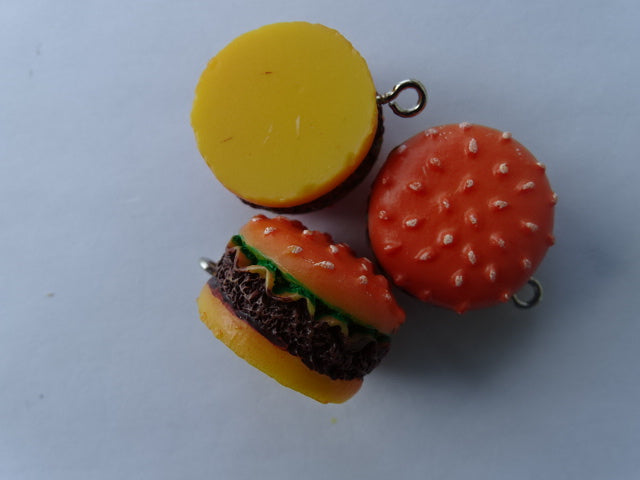 Big Resin Burger Pendant/Charm