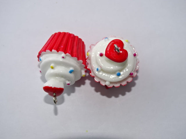 Big 'n Chunky Cupcake Resin Pendant. 'Red'