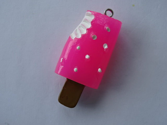 Big 'n Chunky Resin Ice Cream Pendant. 'Neon Pink'
