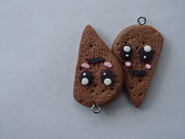 Happy Toast Slices Big Polymer Clay Charm/Pendant