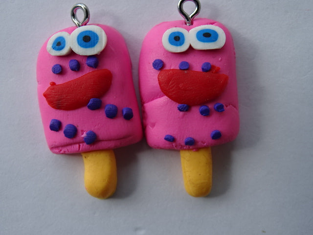 Bubblegum Pink Polymer Clay Lolly Charm