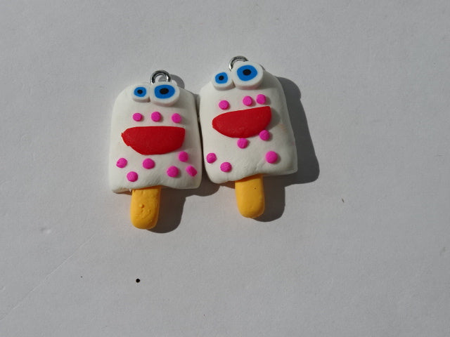 Vanilla Ice Lolly Polymer Clay Charm