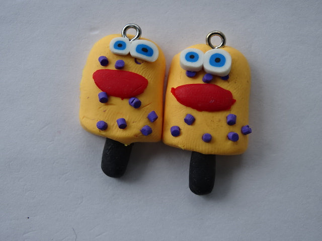 'Orange Sherbert'  Ice Lolly Polymer Clay Charm