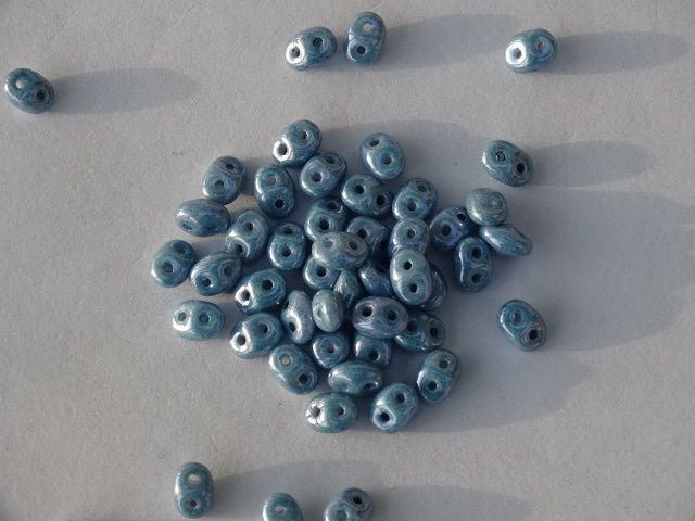 Matubo Superduo Beads Chalk Blue Lustre