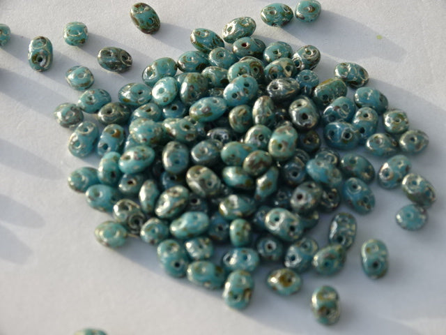 Matubo Superduo Beads Chalk Lazure Blue